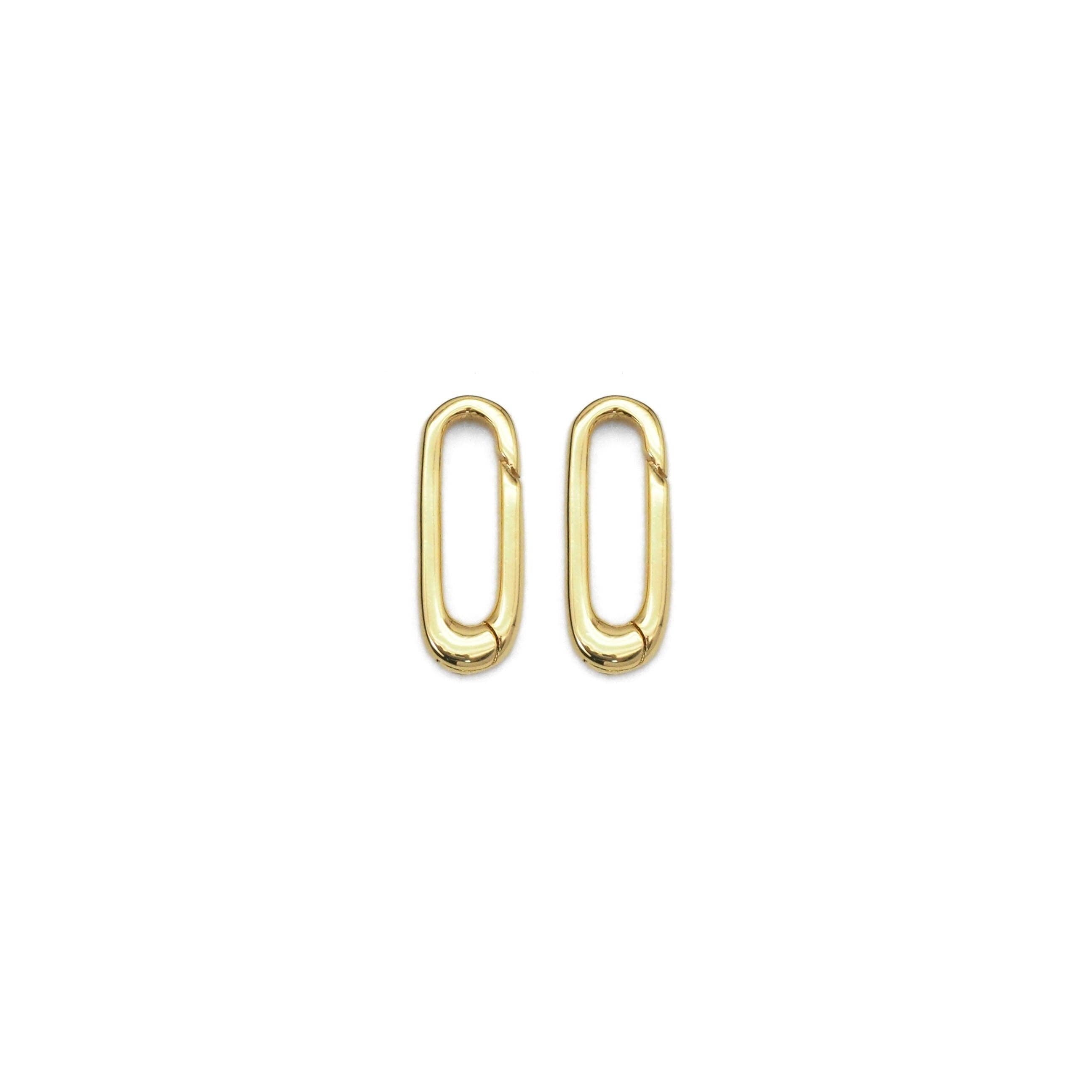 Plain Gold /Silver  Long Paperclip Snap Click Clasp/Charm Holder, Sku#Y839