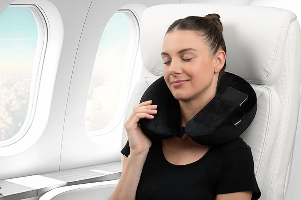 Brookstone Microbead Travel Neck Pillow - Lightweight U-Shaped Travel Pillow for Neck Support