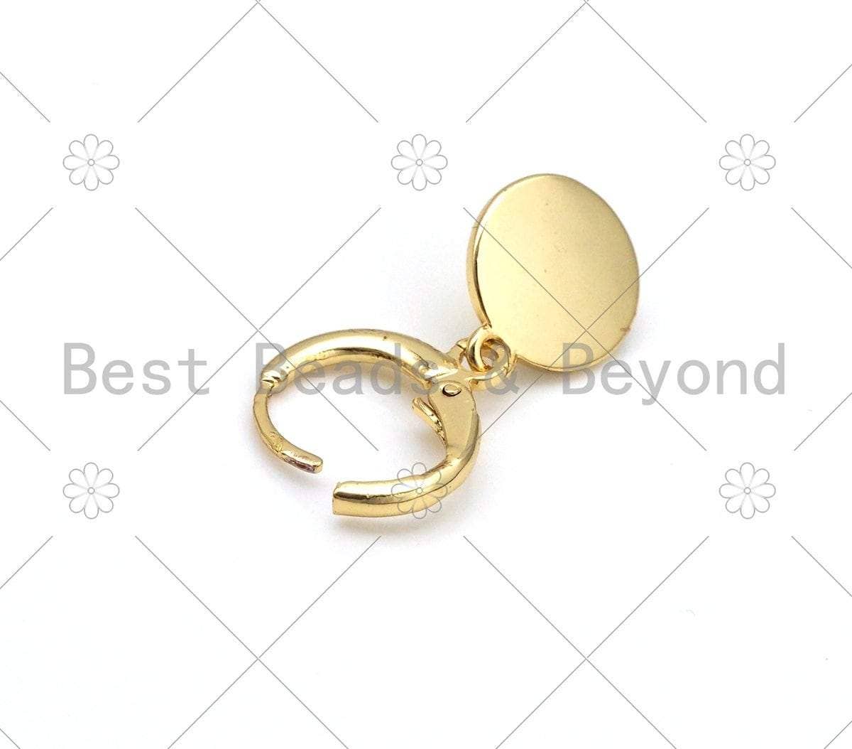 Enamel Dartboard Huggie Earring, Sku#O81C
