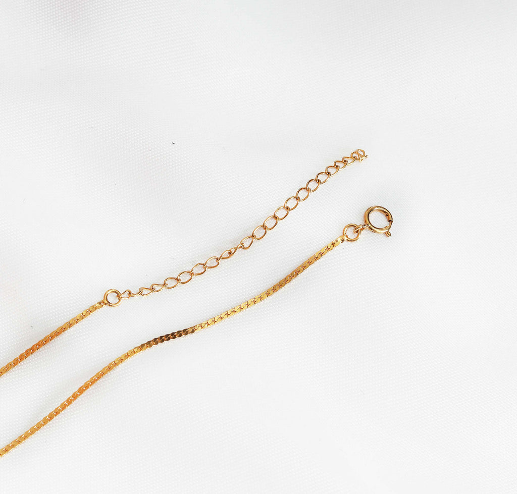 Gold Dainty Thin Serpentine Chain Necklace, sku#ZX68