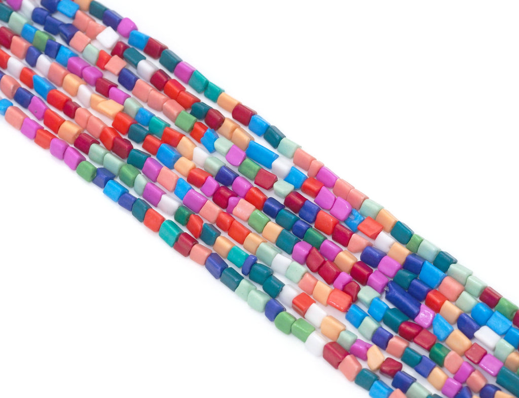 Mixed Color Glaze Triangular Prism Beads, 4mm, Sku#U1469