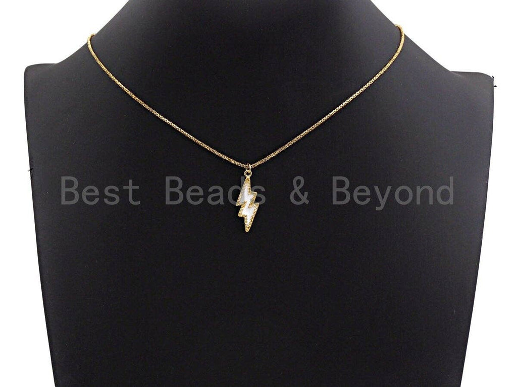 Enamel Black/White/Red Lightning Gold Pendant,CZ Micro Pave Oil Drop pendant,Enamel pendant,Enamel Jewelry,10x26mm,sku#Z667
