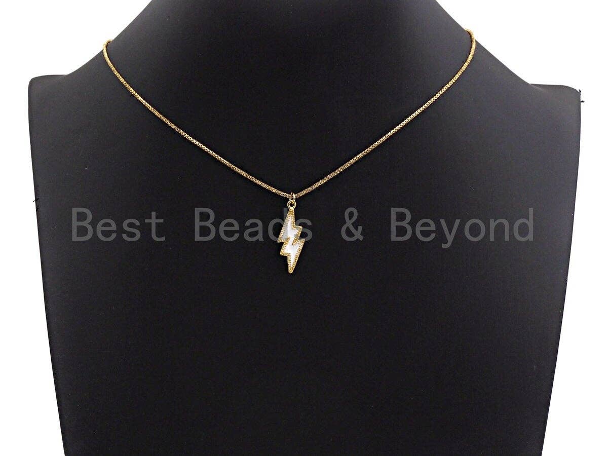 Enamel Black/White/Red Lightning Gold Pendant,CZ Micro Pave Oil Drop pendant,Enamel pendant,Enamel Jewelry,10x26mm,sku#Z667