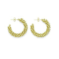 Gold  Ball Cluster Hoop Earrings, Sku#LD652
