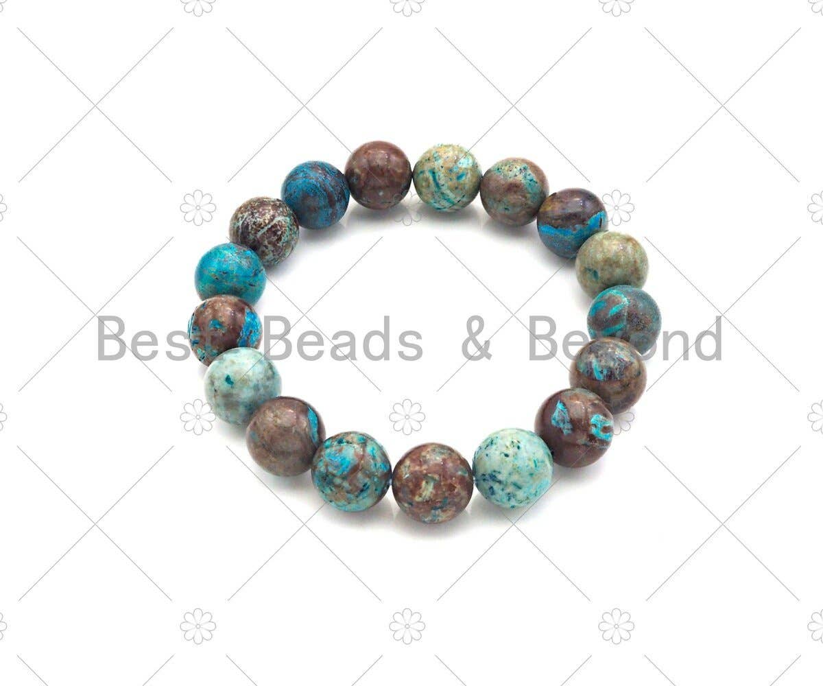 Natural Blue Oak Jasper Stretchy Bracelet, Sku#EF26