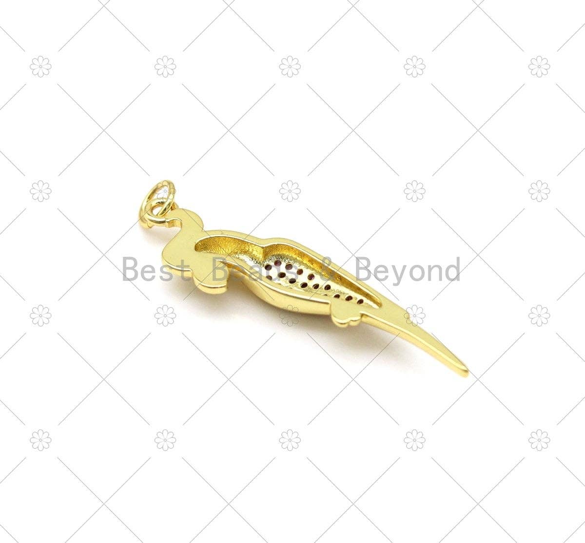 Fuchsia CZ Micro Pave Parrot Shape Pendant, 18K Gold Filled Bird Charm, Necklace Bracelet Charm Pendant,Sku#Y546