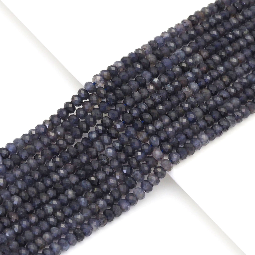 Genuine Iolite Faceted Rondelle Beads, Sku#U1668