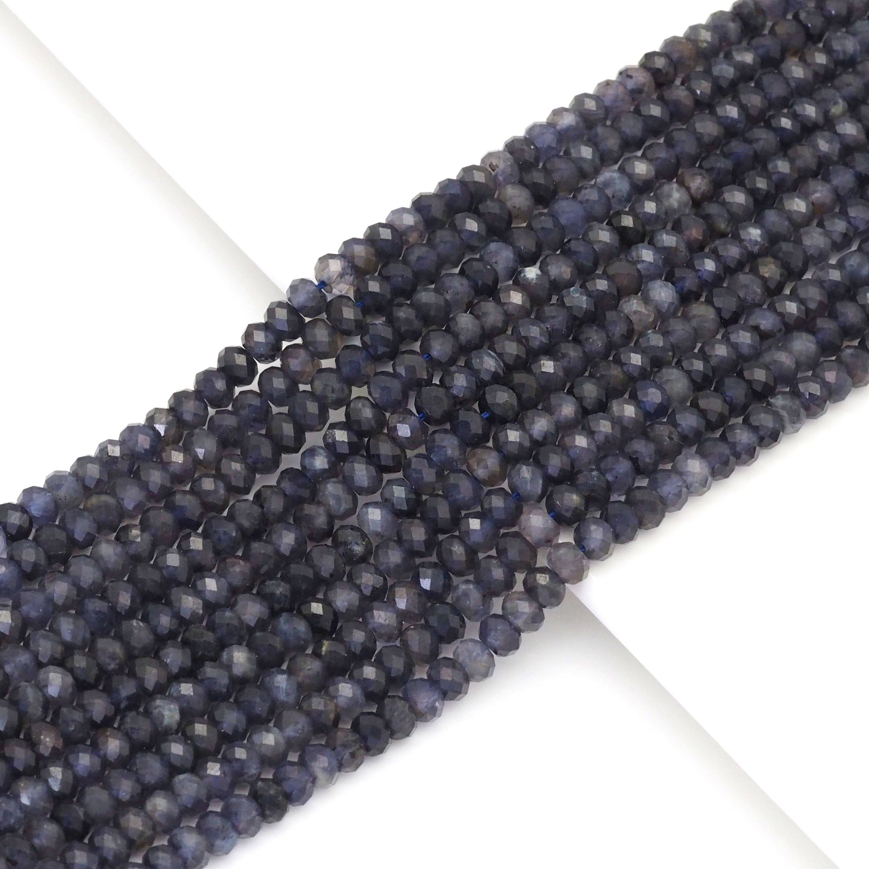 Genuine Iolite Faceted Rondelle Beads, Sku#U1668