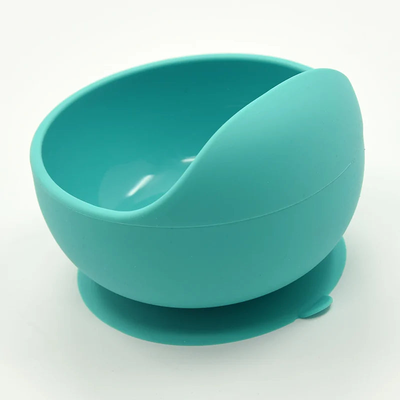 Baby Silicone Feeding Set with Wooden Spoon - # BAGE21110004