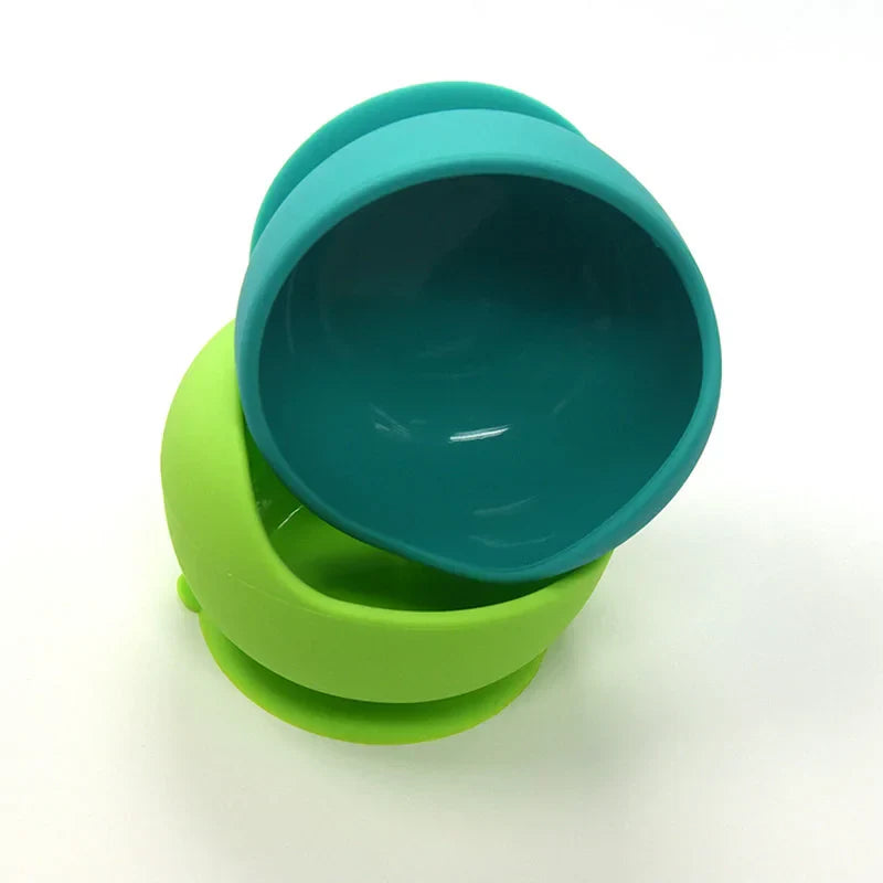 Baby Silicone Feeding Set with Wooden Spoon - # BAGE21110004