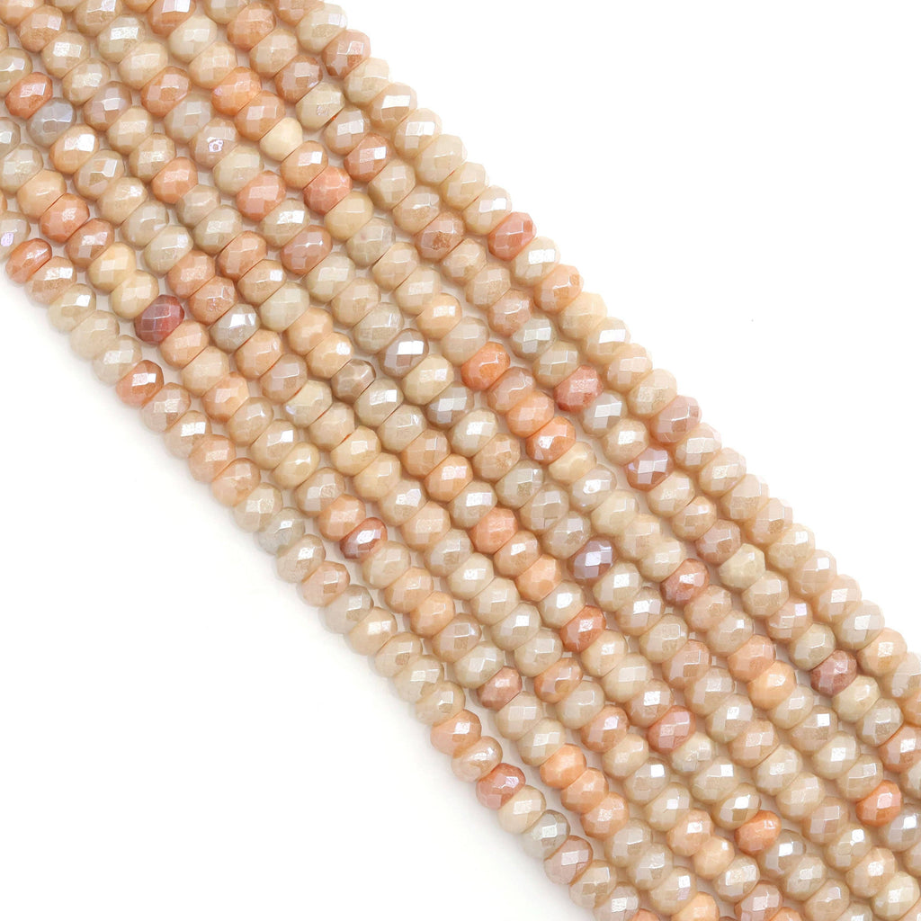 Mystic Pink Aventurine Rondelle Faceted Beads, Sku#U1789