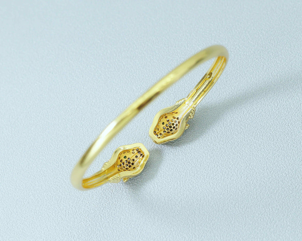 CZ Leopard Head Bangle Bracelet, Sku#LD220