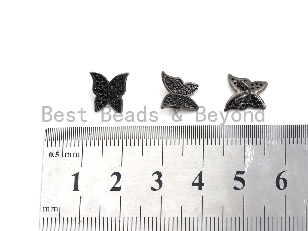 Black CZ Pave Butterfly Spacer Beads,Butterfly Charms, sku#A95