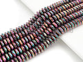 NEW Titanium Red Green Multicolor Hematite, Rondelle Faceted 6mm/8mm/10mm, Natural Hematite beads, 15.5 Full Strand, S127