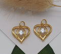 Big CZ Heart Charm, Sku#Y679