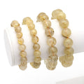 Genuine Rutilated Quartz Round Smooth Stretchy Bracelet, Sku#EF449/u1420
