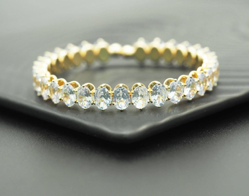 Gold Filled Big CZ Around Bracelet, Adjustable Baracelet, sku#C128