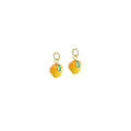 Yellow Orange Enamel Mango Gold Charm Pendant,Sku#LX848