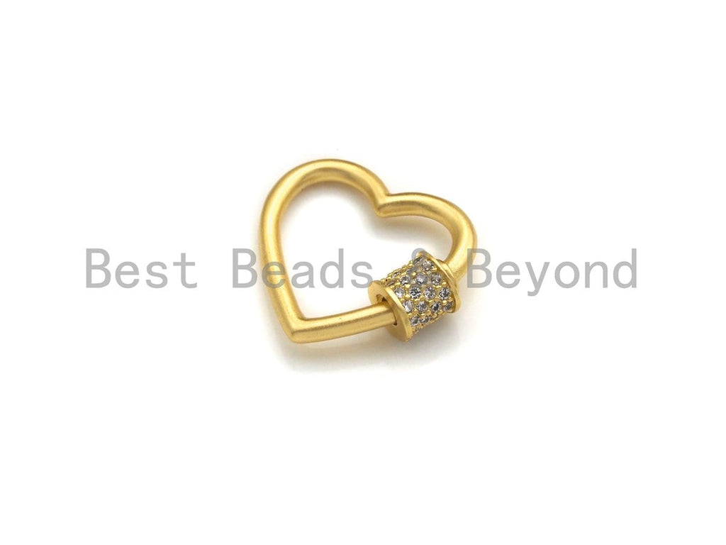 Clear CZ Micro pave Heart Shape Clasp, CZ Pave Heart Clasp,