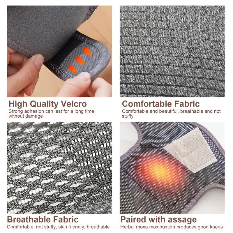 Portable 3-In-1 Heated Knee Massager, Shoulder Heating Pads & Elbow Brace with Vibration, Cordless USB Rechargeable Stress Relief Wrap Adjustable Relaxing