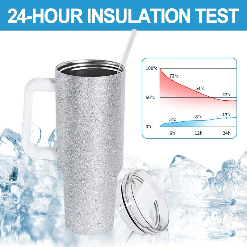 40oz Rough textured Shimmer Glitter Blank Sublimation Tumbler