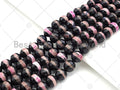 Dzi Agate Faceted Round Beads with Hot Pink Line, 6mm/8mm/10mm/12mm, Red Black Tibetan Beads, Agate Beads, 15.5'' Full Strand,Sku#U1072