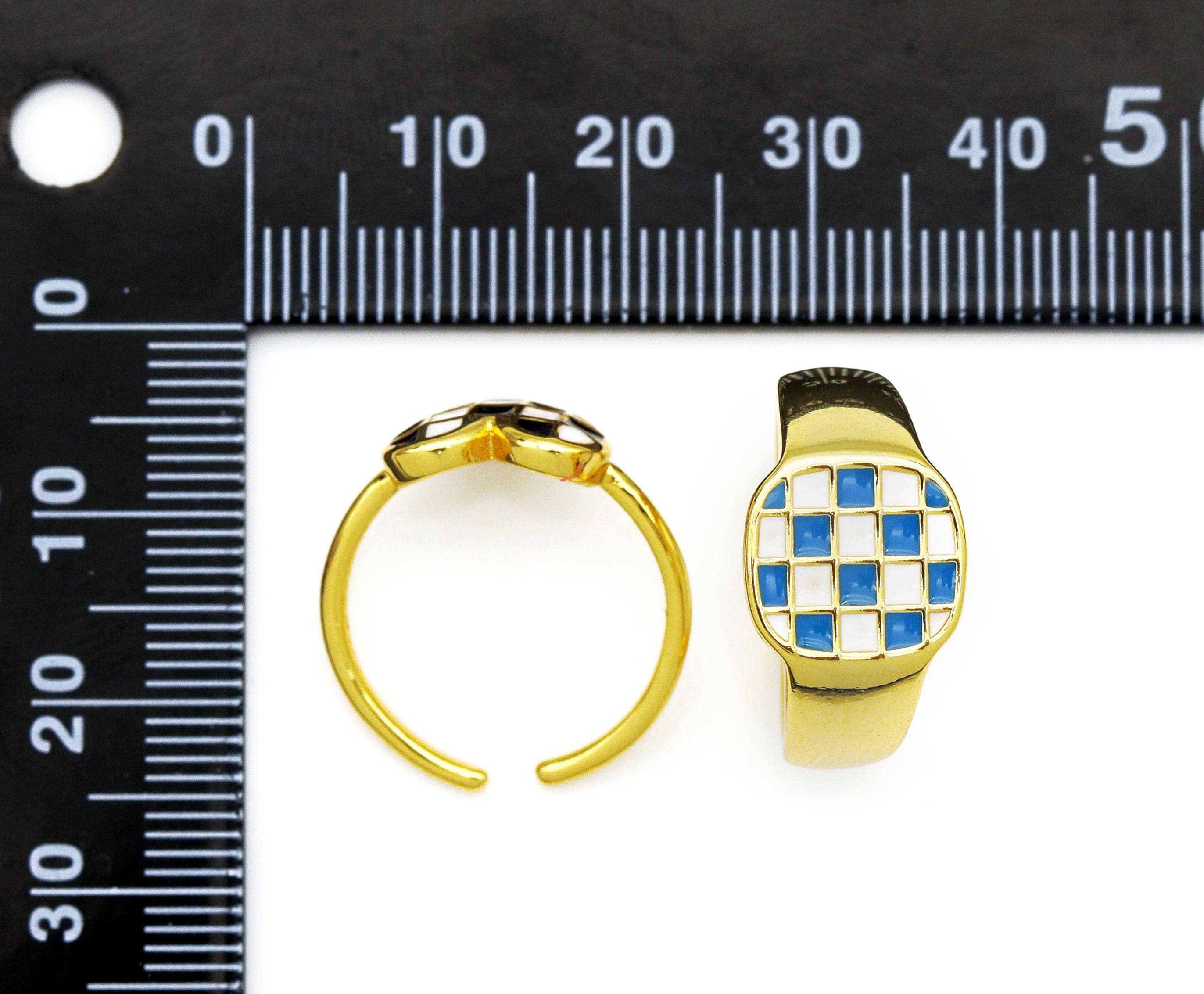 Gold Mosaic Title Heart Ring, Sku#FH202