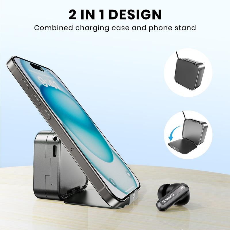 Siawag 2026 New Wireless Bluetooth Earbuds, 12.4 Mm Custom Dynamic Driver, 42 Db Active Noise Cancellation, 4 HD Mics with Clear Voice Technology