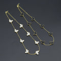 Black White Double Sided Butterfly Link Adjustable Necklace, Sku#FH235