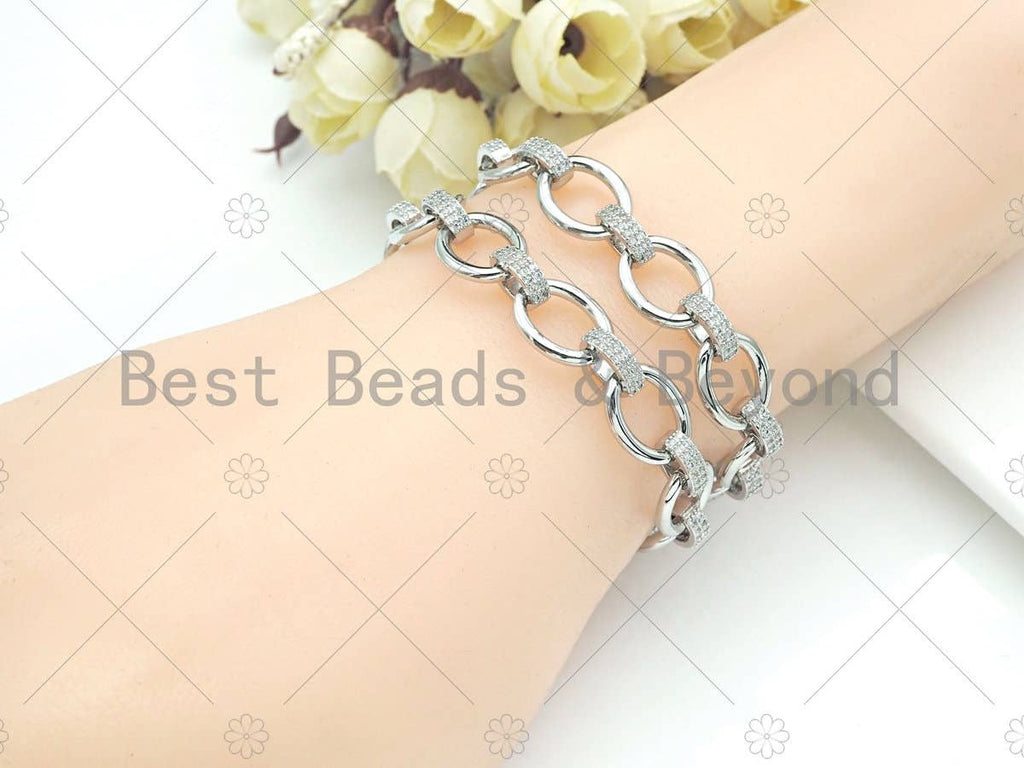 11x14mm High Quality Micro Pave Chain, Oval Link Statement, M378