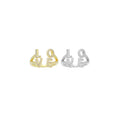 Clear CZ Gold Silver Love Adjustable Ring, Sku#A382