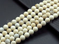 Quality Natural Matte Ivory Jade, 8mm/10mm, 15.5" Full Strand, sku#U651