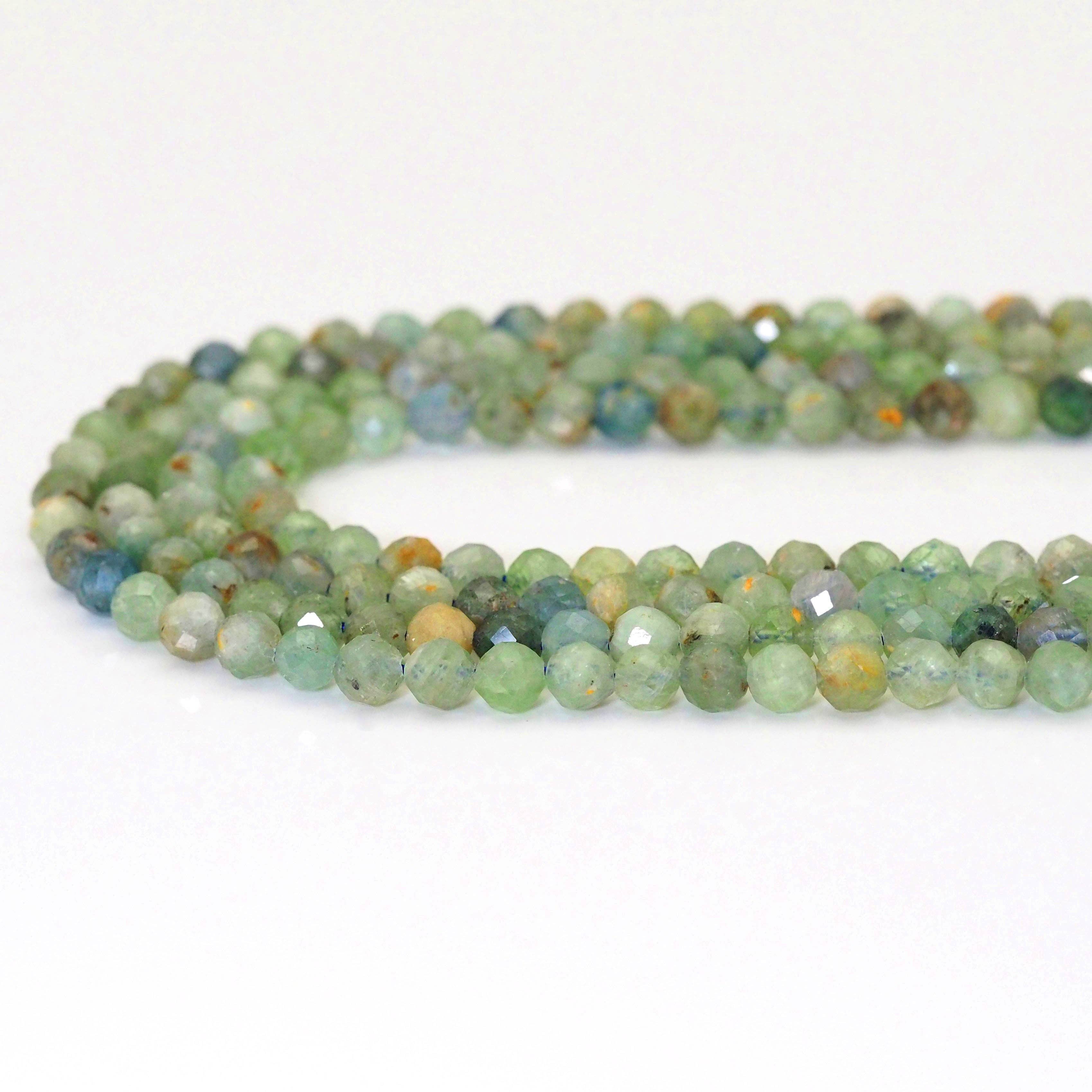 Genuine Green Kyanite Round Faceted Beads, 3mm/4mm/5mm, Sku#U1607