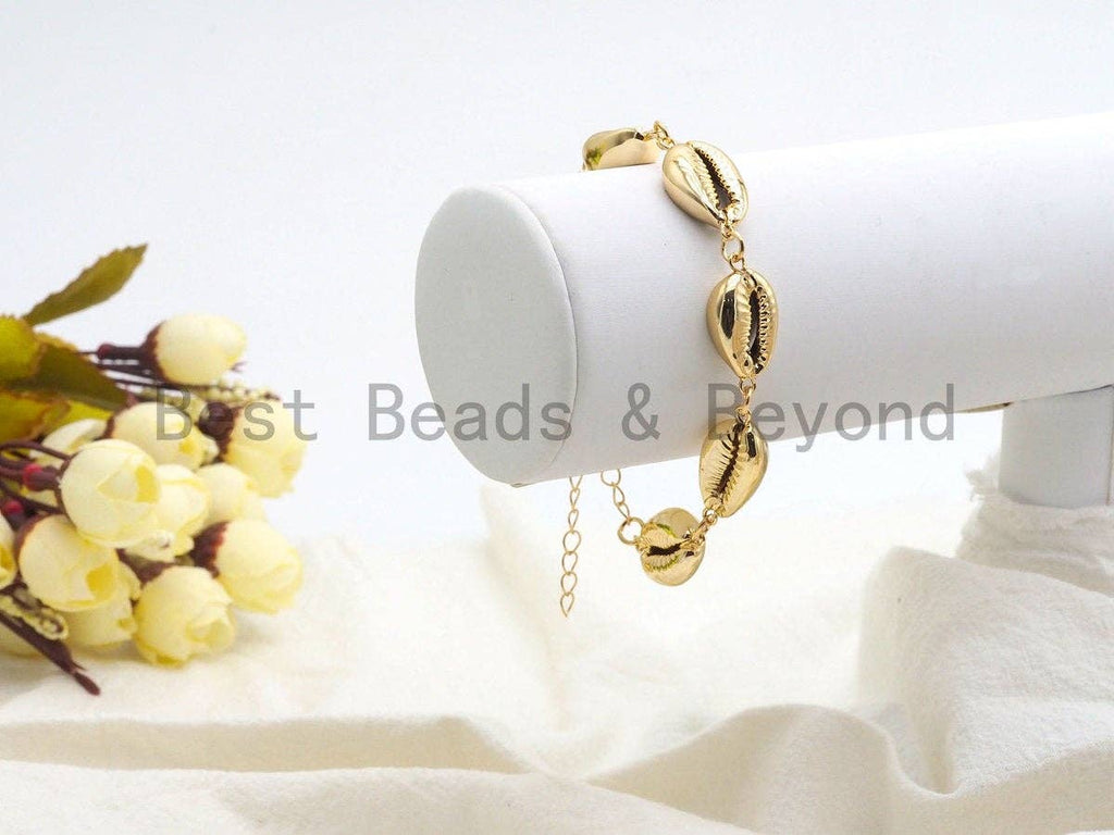 Gold Cowrie bracelet, Shell anklet, SKU#V40