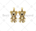 CZ Micro Pave 3D Cute Little Tiger Pendant/Charm,18k Gold Filled Tiger CZ Pendant, Bracelet Necklace Charm Penadnt, 17x29mm,Sku#L603