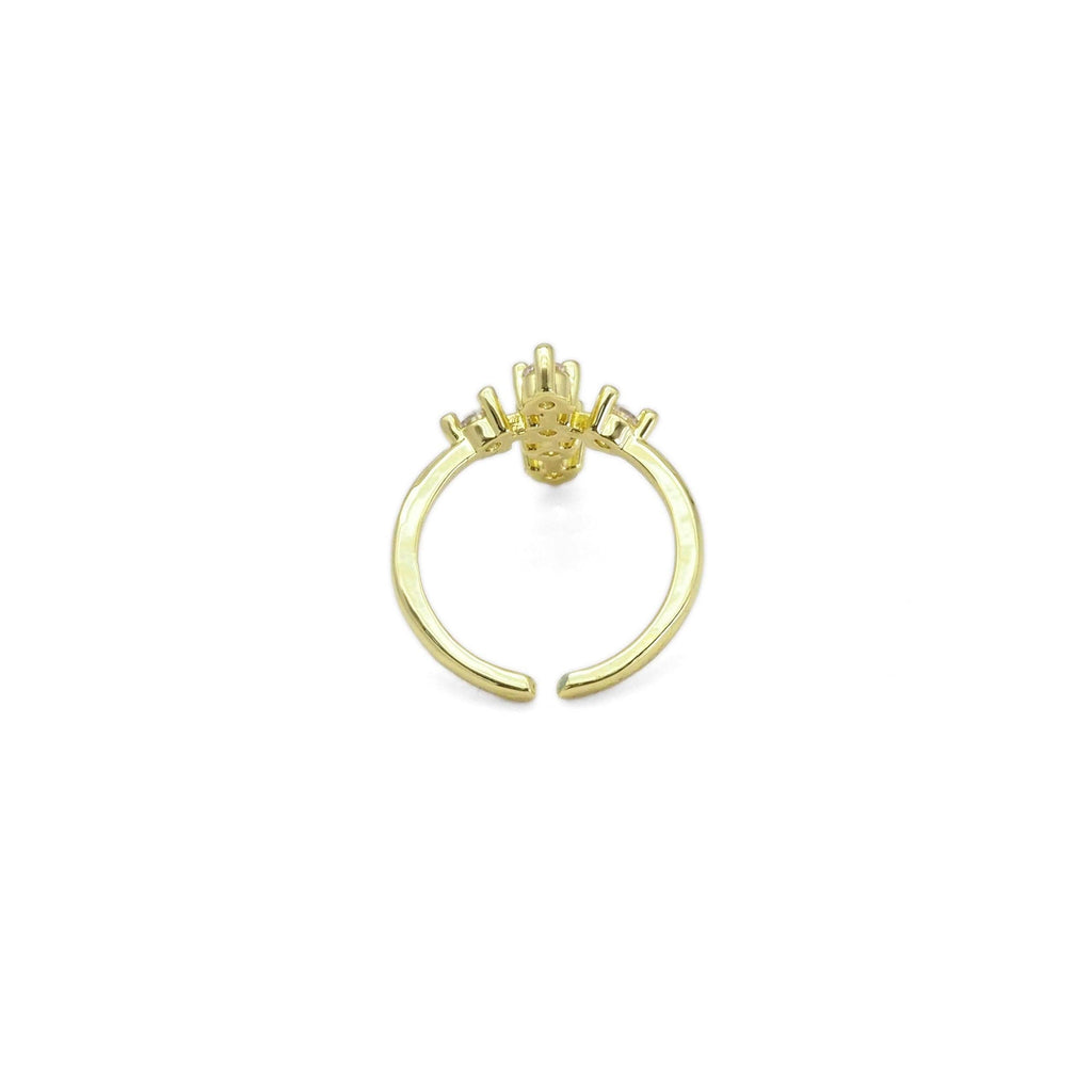 CZ Gold Cross Adjustable Ring, Sku#LX417