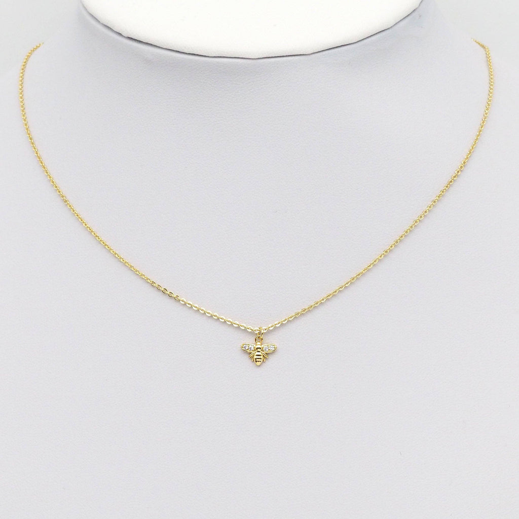 Clear CZ Tiny Cute Bee Charm, sku#Y874