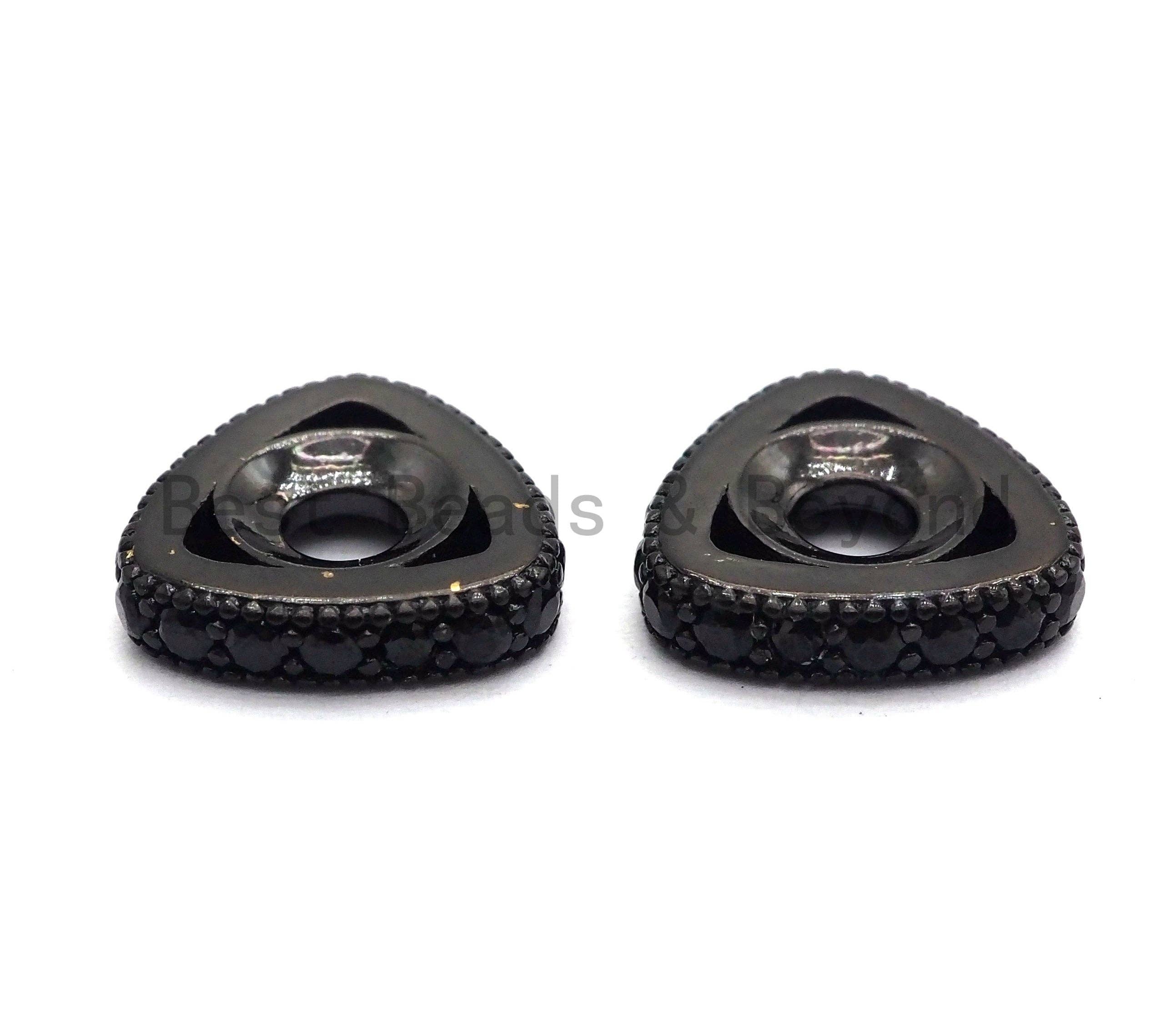 Black CZ Pave Large Hole Triangle Spacer, sku#C94