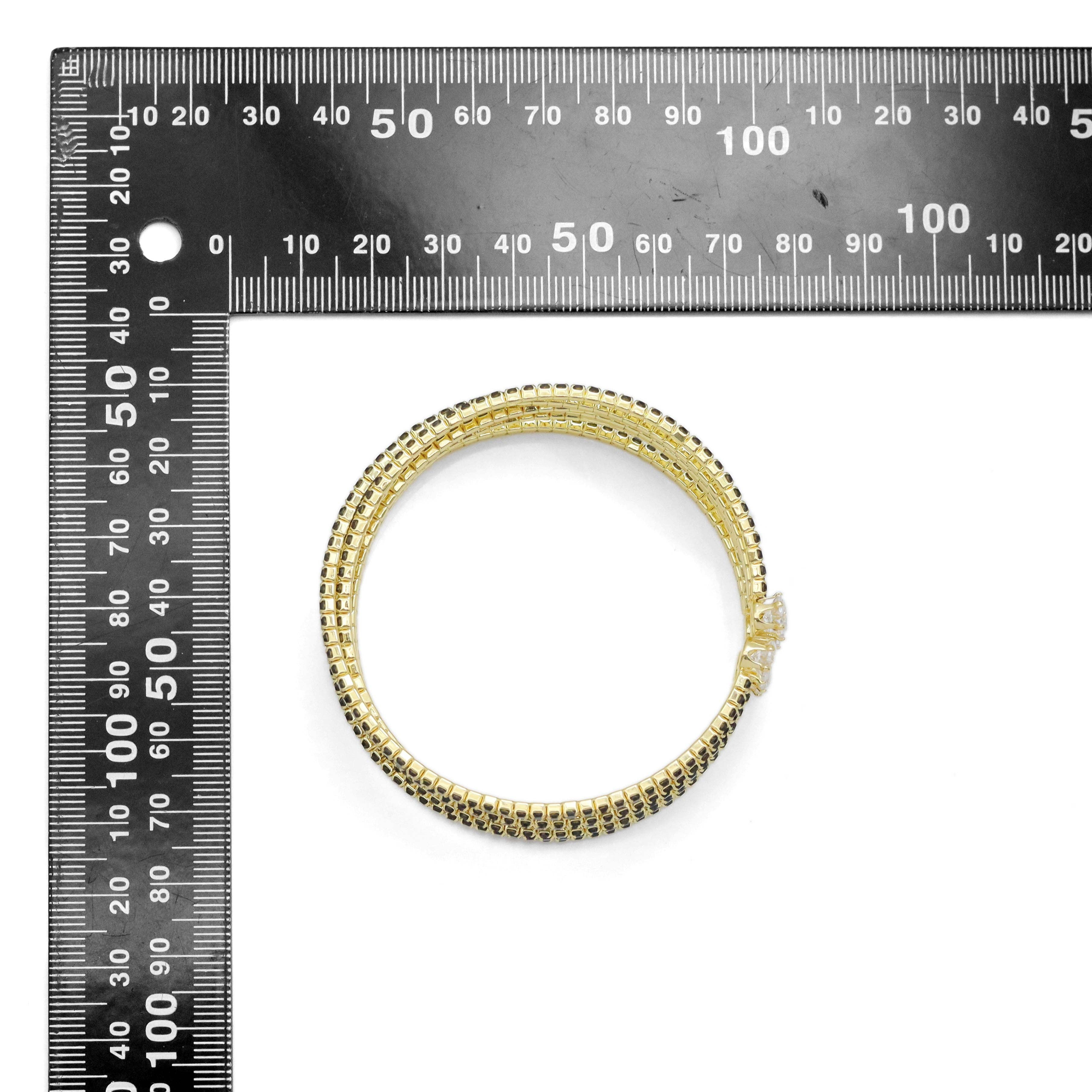 Clear Black CZ crossover with round diamond Bracelet, SKU#A272