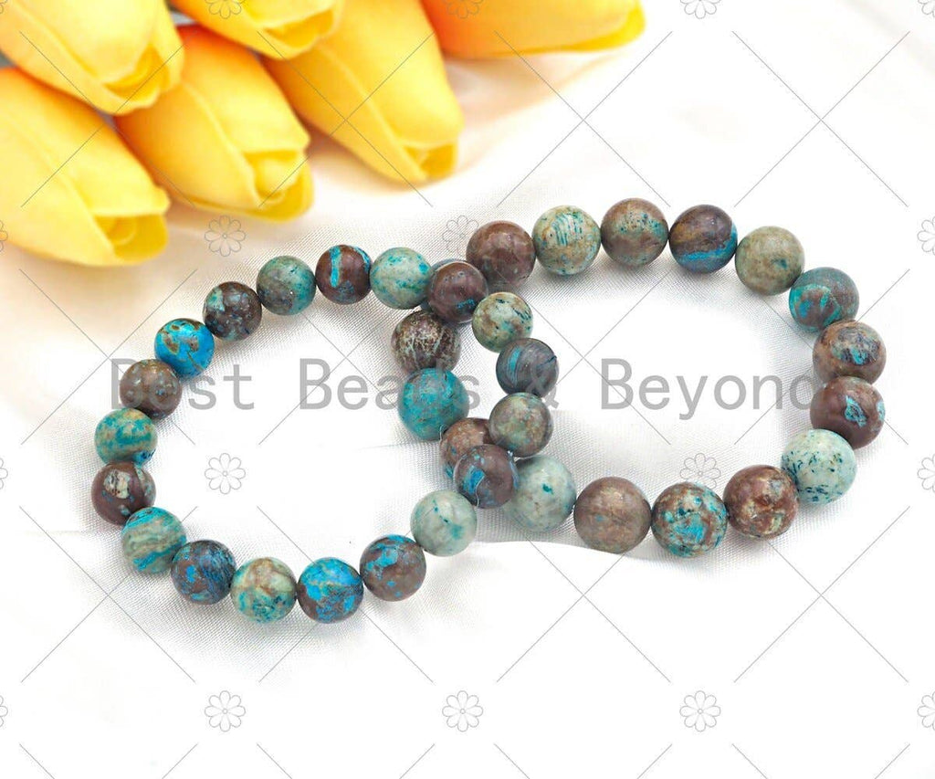 Natural Blue Oak Jasper Stretchy Bracelet, Sku#EF26