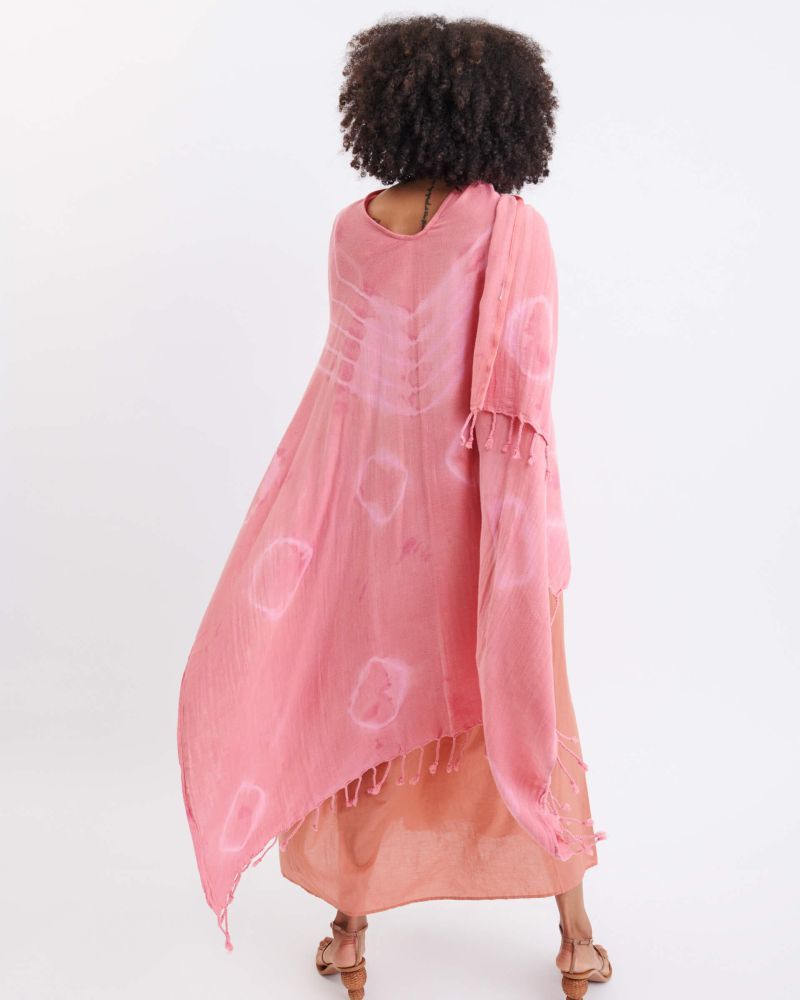 Beach Wrap - Pink or Bright Blue Shibori