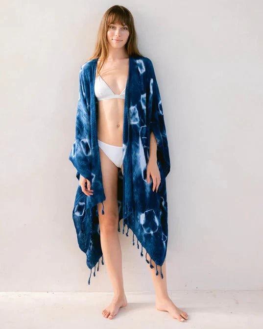 Beach Wrap - Pink or Bright Blue Shibori