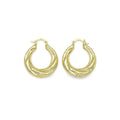 Gold Vintage Twisted Hoop Earrings, Sku#LD458