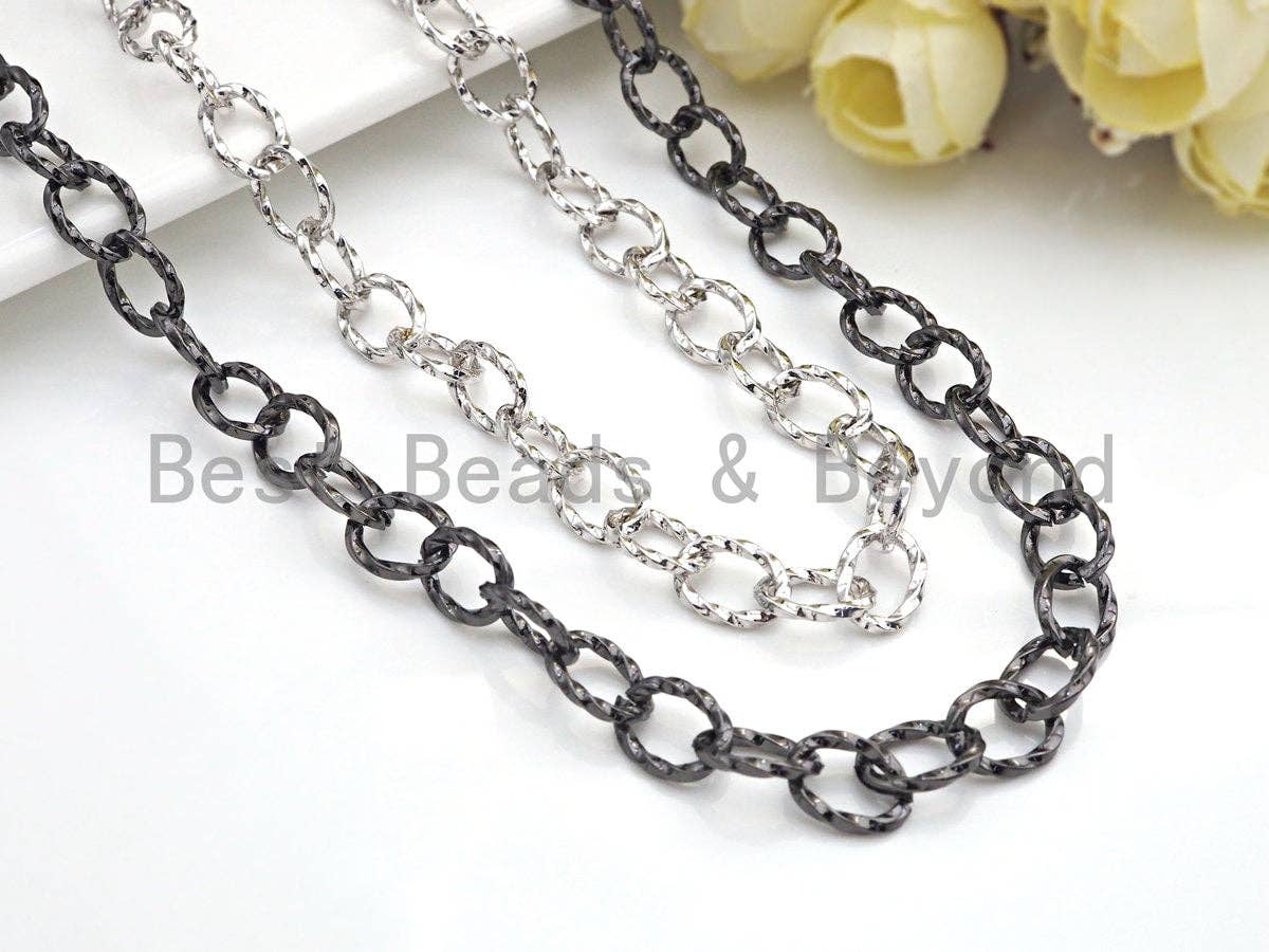 8x10mm Twisted Texturized Tubed Chain by Yard, sku#E510
