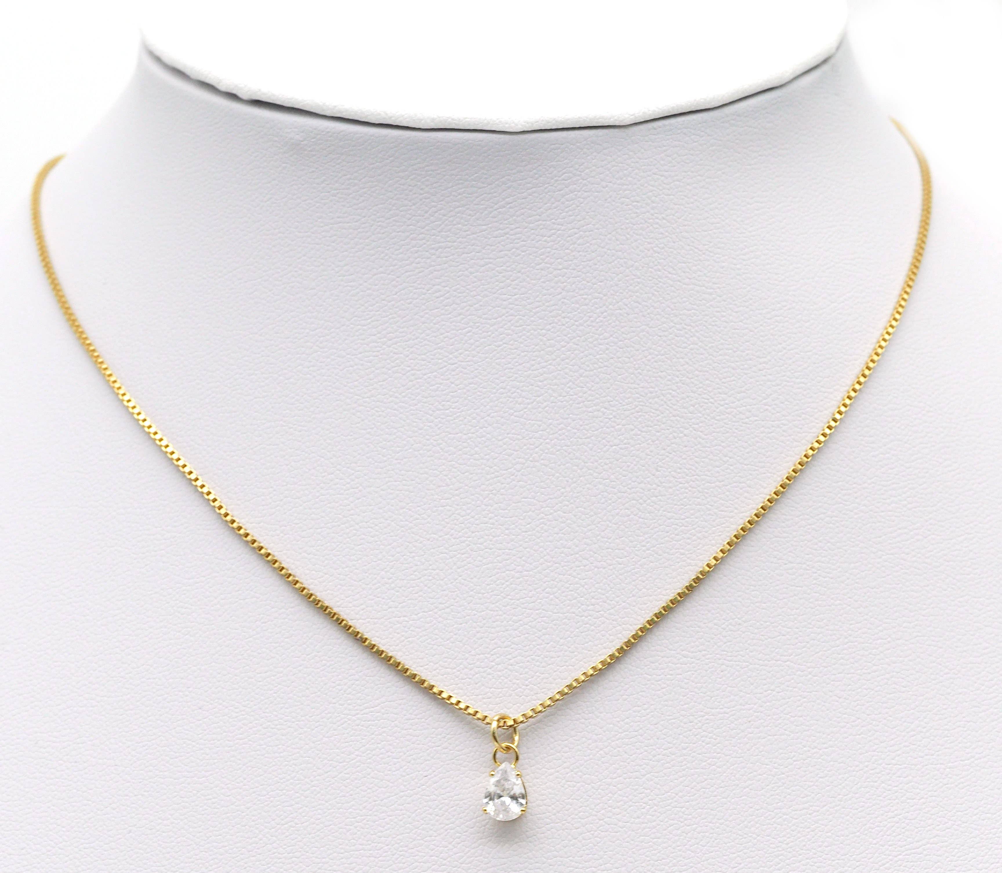 CZ Teardrop Shape Charm, Sku#Y646
