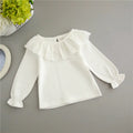 Beige | Long-Sleeved Cotton T-Shirt | For Toddlers - # BAAA1111010008