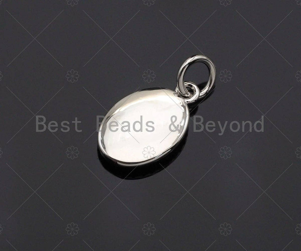 CZ Micro Pave Earth On Oval Shape Pendant/Charm, Oval Cubic Zirconia Global Pendant, Real Gold Plated,8x13mm,Sku#L314