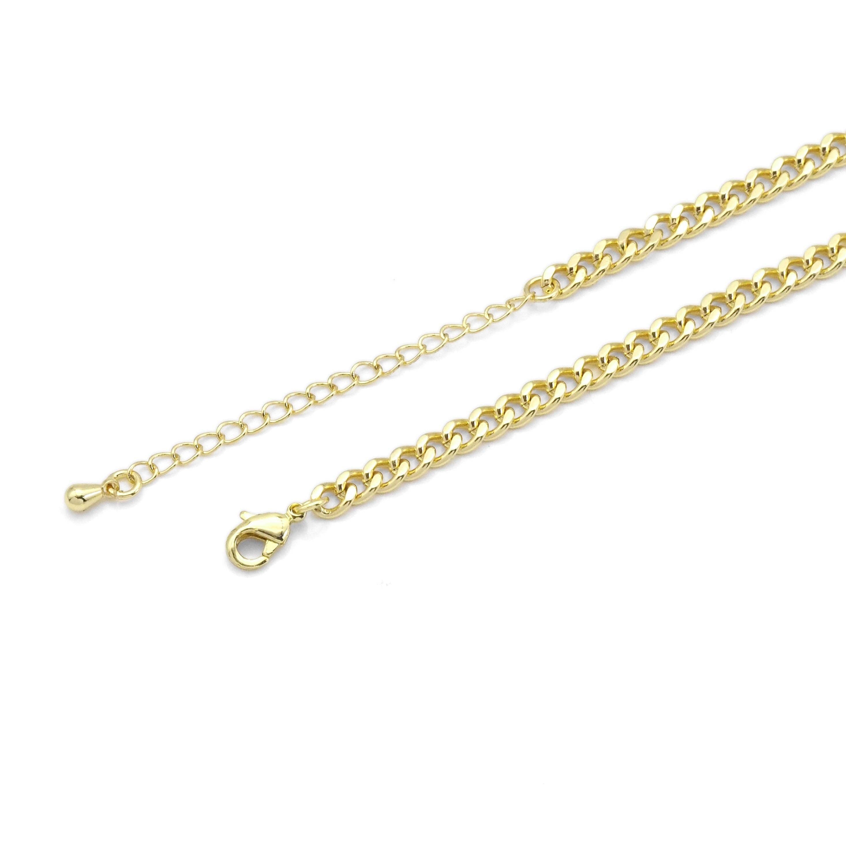 Red Black Teardrop shape CZ Link Chain Necklace, sku#LX253