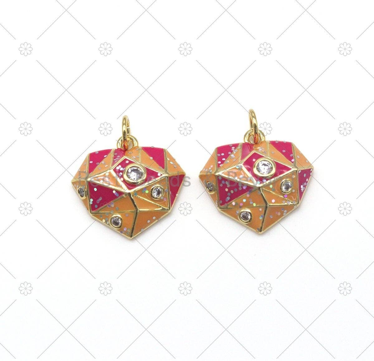 CZ Enamel Diamond Charm, Sku#Y554