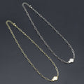 Gold Mother of Pearl Cross Pendant Adjustable Necklace, Sku#EF620